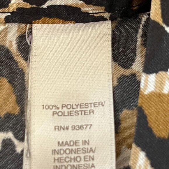 Ambrielle Pajama Top‎ Womens Large Leopard Print Silky Light Drawstring C… - Picture 8 of 9